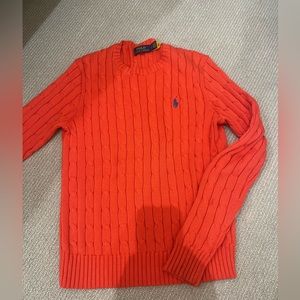 RAULPH LAUREN red cable knit sweater. Never worn! Size small.